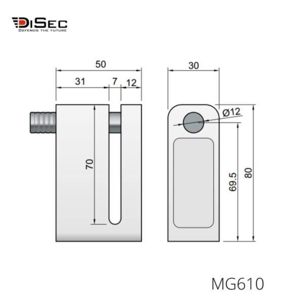 Candado magnético disco freno moto MG610 DISEC - Imagen 3