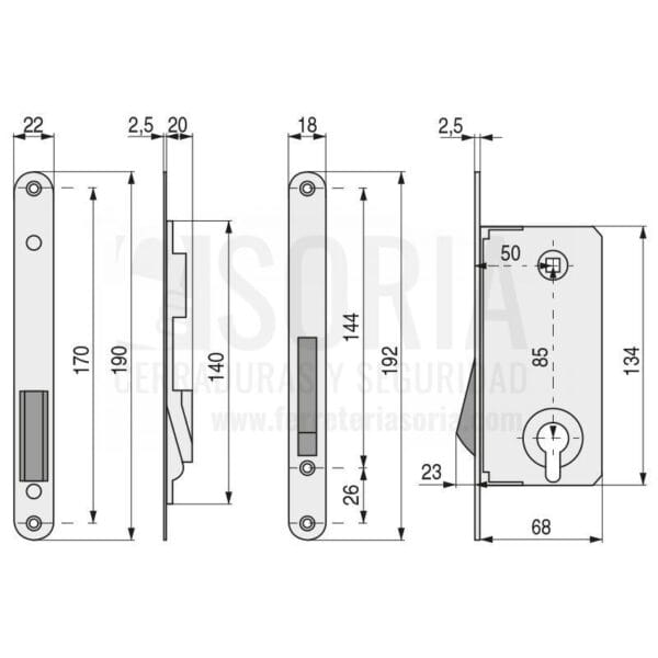 Cerradura Magnética ABS Cromo Satinado Cilindro A 85mm 1