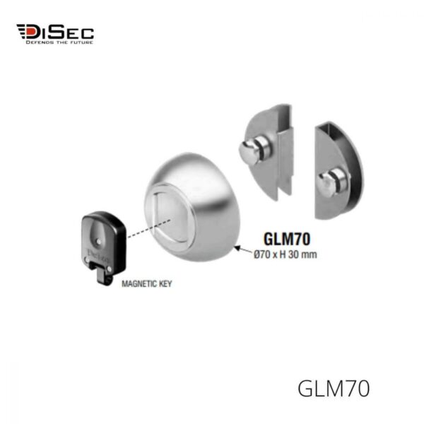Cierre de seguridad magnética puerta cristal GLM70 DISEC