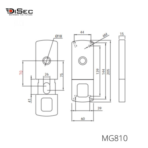 Escudo magnético puerta basculante MG812 DISEC