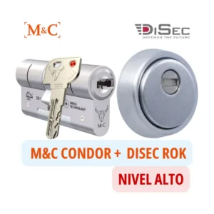 Pack seguridad cilindro M&C CONDOR con escudo Disec BD 280 ROK