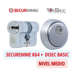 Pack seguridad cilindro Securemme K64 con escudo Disec Basic