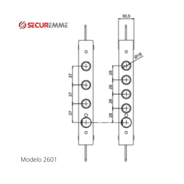 Cerradura Securemme 2601 perfil