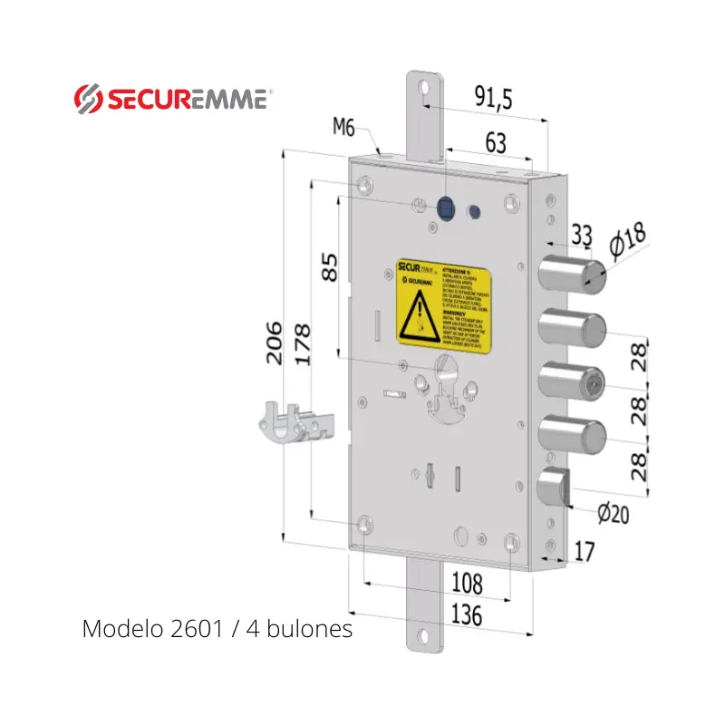 cerradura securemme 2601 puertas segurstil