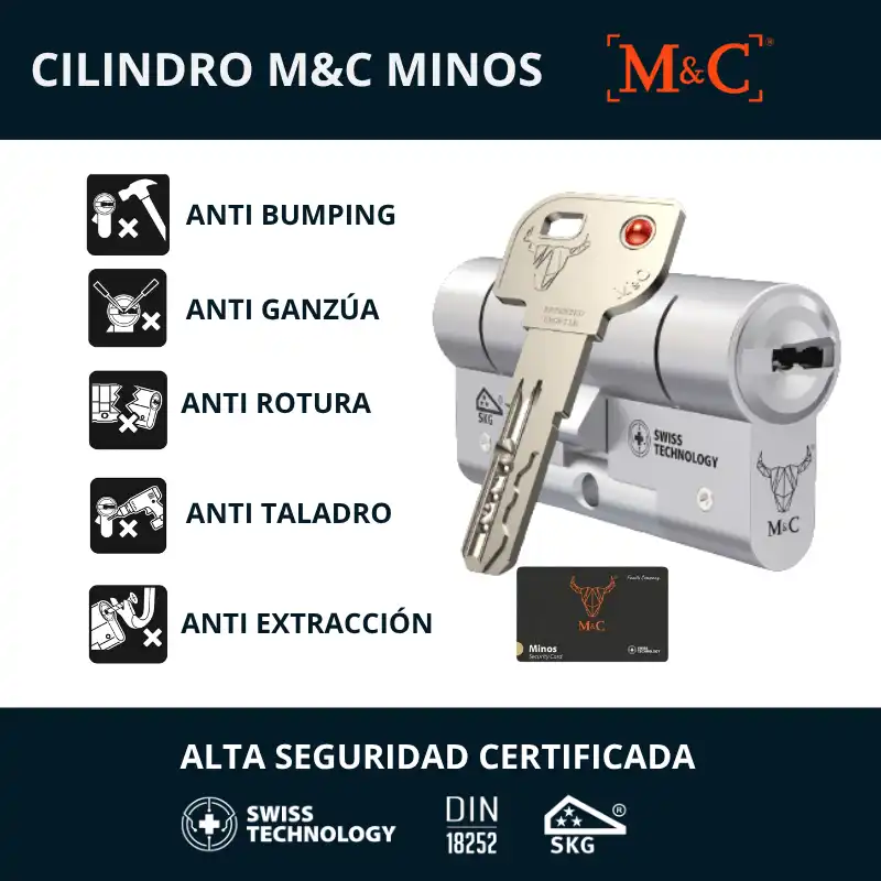 cilindro mc minos seguridad antibumping antiganzua.webp Cilindro M&C MINOS antibumping antiganzúa antitaladro alta seguridad con control de copia mediante tarjeta