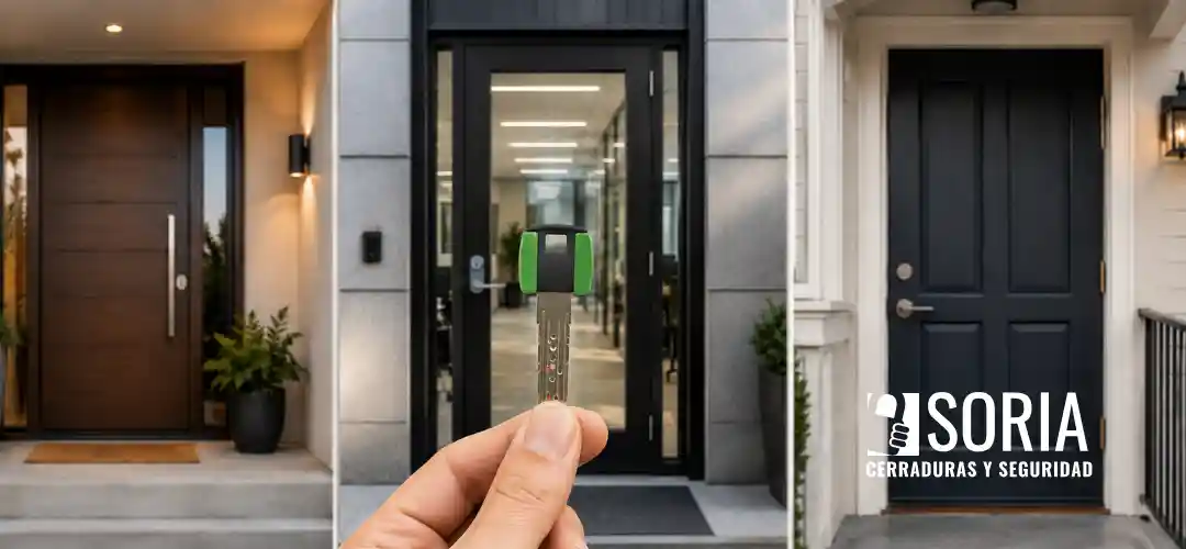 Cilindros igualados con la misma llave para abrir varias puertas