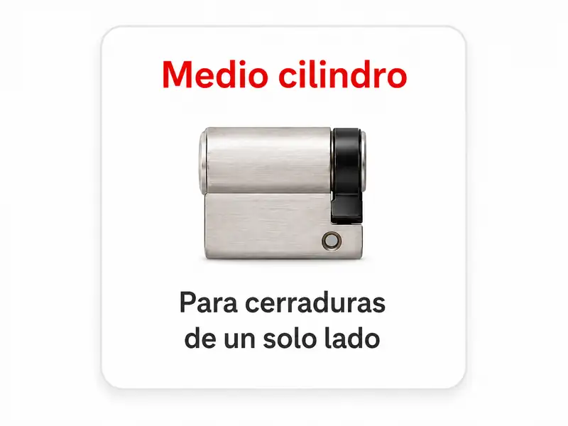 Medio cilindro para cerraduras de un solo lado