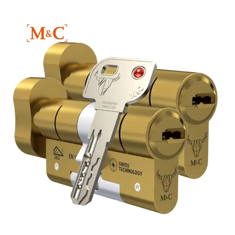 pack cilindros minos llaves iguales con pomo color dorado Pack M&C MINOS con pomo y misma llave - Imagen 3
