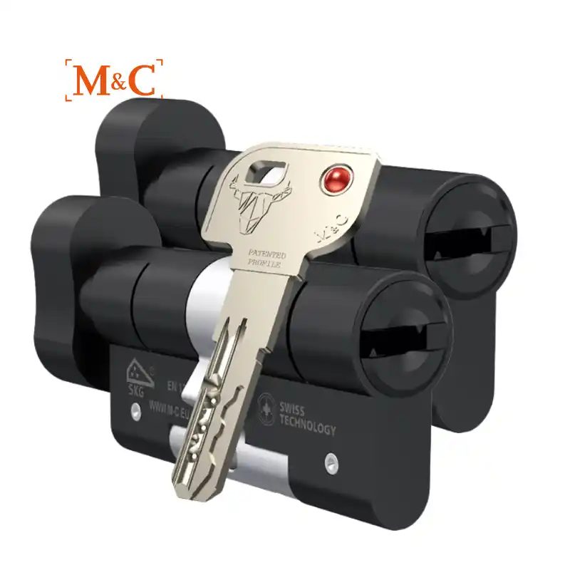 pack cilindros minos llaves iguales con pomo minos negro Pack M&C MINOS con pomo y misma llave - Imagen 2